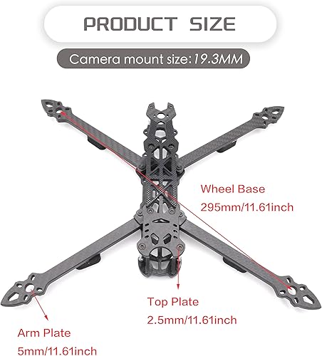 Mark4 FPV Frame 295mm FPV Racing Drone Frame 7inch 3K Carbon Fiber Frame Quadcopter FPV Freestyle Frame with 5mm Arms - Poueer