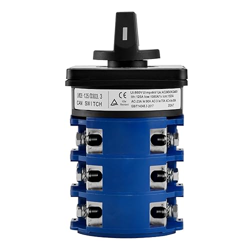 Rotary Changeover Cam Switch LW28-125/D303.3 125A 660VAC ON/Off/ON 3 Position 3 Phase 12 Terminals CE - Poueer