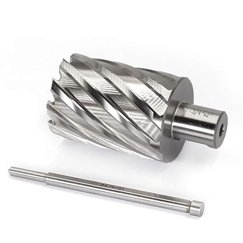 Annular Cutter JESTUOUS 3/4 Inch Weldon Shank 1-3/4 Cutting Diameter 2 Cutting Depth with Pilot Pin Slugger Bits Two Flat HSS Kit for Magnetic Drill Press,1 Piece - Poueer