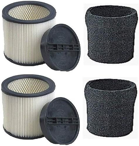 Shop Vac Complete Filter Kit- Compare with Shopvac Part# 9030400 Main Filter, 3008000 Retaining Ring, 9058500 Foam Prefilter - Poueer