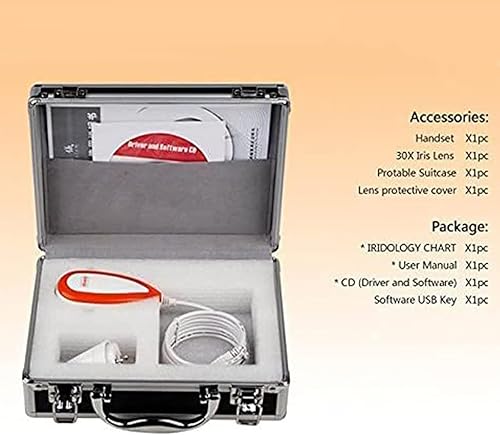 Iriscope Iridology Camera, 5.0 Mp USB Iris Analyzer Iridology Camera, 5.0m Pixels USB Left/Right Lamp Analyzer/Analysis Iridology Camera with Pro Iris Software - Poueer