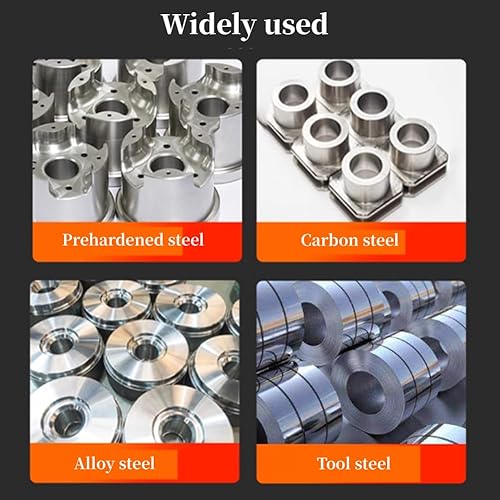 2PCS 1/2'' Carbide Square End Mill Bits Set, Milling Bits Cutter 1/2 Carbide End Mills for Alloy Steels/Hardened Steels, HRC 45 Deg Single End 4 Flute AlTiN Coating (2PCS 1/2in) - Poueer