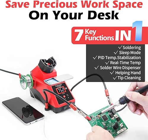 DC Power Supply Variable + 60W Digital Display Soldering Iron Station Kit - Poueer