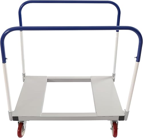 1500lbs Steel Panel Truck Cart, Platform Truck Cart, Lumber Cart Drywall Dolly Cart, Drywall Cart Panel Cart Dolly with 4 Dual-Bearing Casters, Steel Panel Cart, Steel Frame Dolly (1000lbs-39x24in) - Poueer