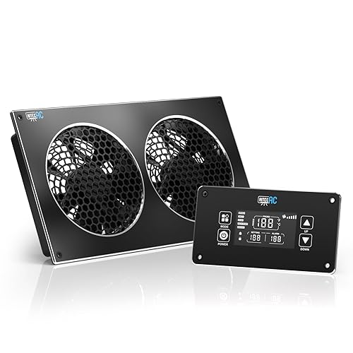 12' USB Quiet Cabinets Cooling Fan System with Smart Controller, for Home Theater AV Cabinets,Plant House, pet Kennel - Poueer