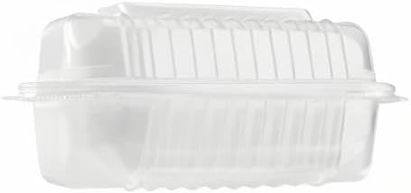 Karat FP-HC77PP-1C 7''x7' PP Hinged Container (Case of 250) - Poueer