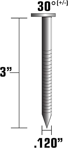 Metabo HPT Framing Nails | 3 In. x .120 | Off Set Head | 30 Degree | Hot Dipped Galvanized | Ring Shank | Paper Tape | 2,500 Count | 15237HPT - Poueer