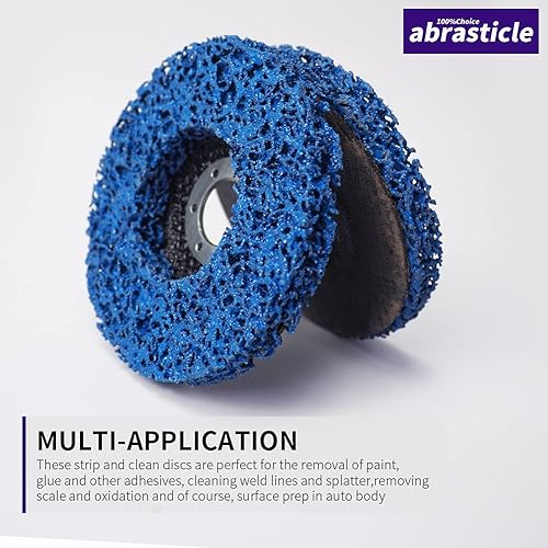 10 Pcs 4-1/2 Inch Poly Strip Wheel Disc Rust Remover Wheel, 7/8' Angel Grinders Clean Tool, Strip Discs for Angle Grinder Remove Rust Paint Clean Welds Paint Grinding Wheel Blue - Poueer