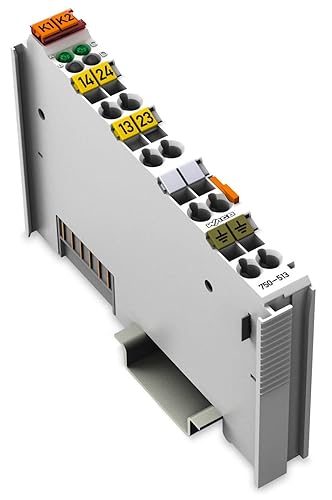 WAGO 750-513 2 Make Contact, 2.0AMP, 250VAC, 2-Channel, DIN Rail Mount, Gray, Isolated, Output Module, Potential-Free, Relay Output - Poueer