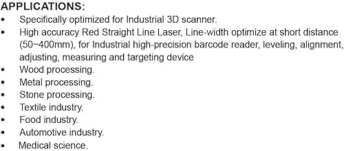 Industrial 3D-Scanner Line Laser Module VLM-650-30 LPT30-D90 (Fan Angle : 90°) - Poueer