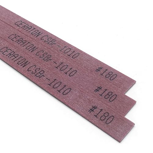 MIRACLE Ceraton Ceramic Fiber Stones – 10-Pack, 3.94' x 0.39' x 0.04' – for Air, Electric, Ultrasonic Tools & Hand Holders – Polishing, Deburring, EDM Removal (#400 Blue) - Poueer