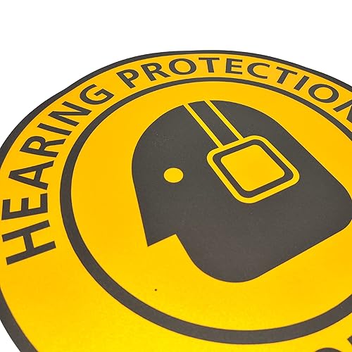 TRADESAFE Safety Glasses Required Anti-Slip Floor Sticker - Eye Protection Required Caution Sign, Peel and Stick Adhesive Vinyl Sign, ANSI-Compliant, 17” Diameter Round Sticker - Poueer