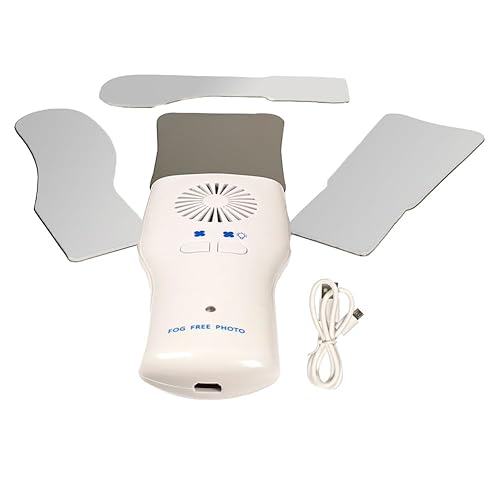 SNAWOP Dental Photography Mirrors Anti-Fog Double Sided Reflector Occlusal Intraoral Mouth Mirrors with 5 LED Light and 4 Interchangeable Mirrors - Poueer