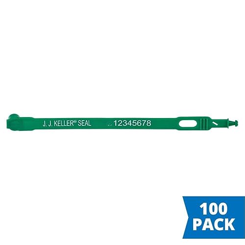 100 Pcs Plastic Truck Seals, Tamper Evident, Numbered Sequentially, Red, J. J. Keller & Associates, Inc. - Poueer