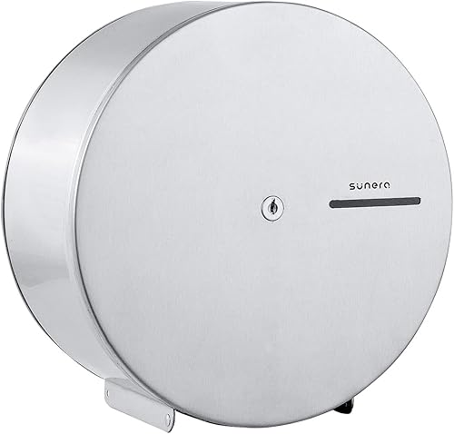 Sunera 9' Jumbo Roll Toilet Paper Dispenser Wall Mount Jumbo Toilet Tissue Holder Single Roll Toilet Paper Holder 304 Stainless Steel Brush Commercial & Home use - Poueer