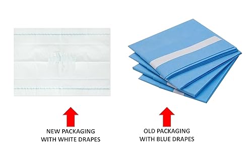 Dealmed Non-Fenestrated Sheets – 50 Count 3-Ply Poly-Lined Drape Sheets, Blue Material, Perfect for Hospitals, Medical Facilities, and Physicians’ Offices, 18' x 26' (Pack of 6) - Poueer