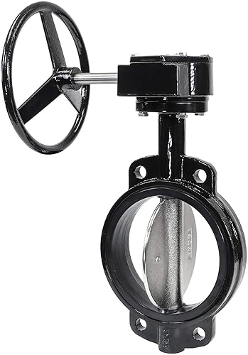 RKG8 Cast Iron Butterfly Valve, Gear/Wheel, EPDM, Black, 8' - Poueer