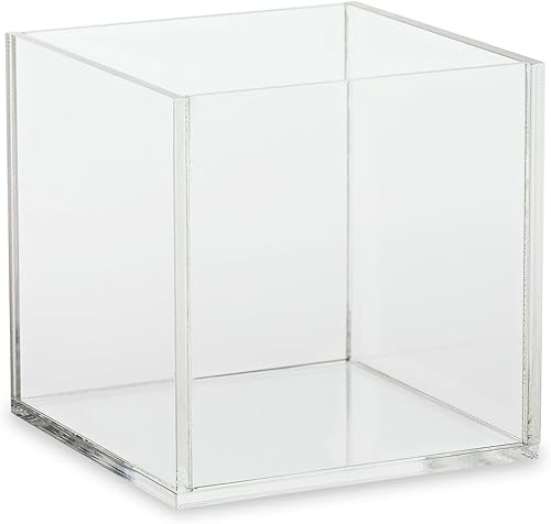 Source One Premium Clear Acrylic Display Case, Available with Additional Base (12 Inch Cube, No Base) - Poueer