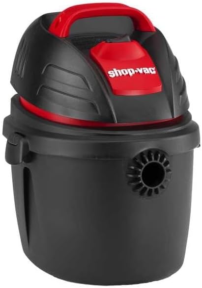 Shop-Vac 9303511 2.5 Gallon Wet Dry Vacuum, 2.5 Peak HP, 1.25 Inch Diameter x 4 Foot Hose, 6 Ft Cord Length, Wall Mounted, Includes Filters, Ideal for Jobsite, Garage, Car & Workshop - Poueer