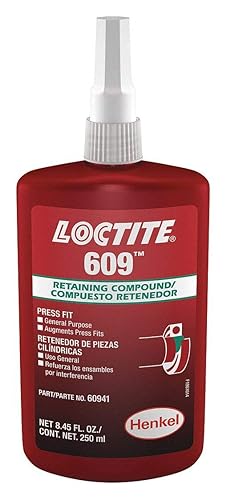 Loctite HL135513 609 Medium Strength Retaining Compound, 250 mL Bottle, Green - Poueer
