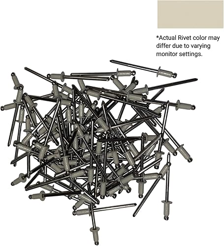 EAGLE 1: Stainless steel Rivets 1/8' x 1/4' (#43) (250, Light Stone) - Poueer