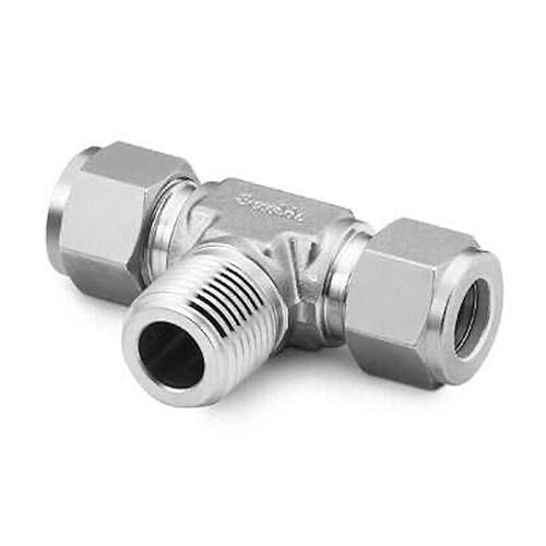 SWAGELOK SS-810-3-8TTM Tube Fitting, 1/2 in. Tube OD X 1/2 in. Tube OD X 1/2 in. Male NPT, Male Branch TEE - Poueer