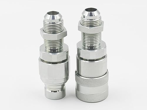Flat Face Hydraulic Quick Connect Couplers 1/2'' Body 5/8'' JIC(UNF7/8''), Hydraulic Quick Disconnect #10 JIC Bulkhead Skid Steer Mount ISO16028 - Poueer