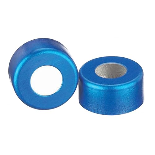 Wheaton 224193-05 Blue Aluminum Tear-Off Unlined Seal, 20mm OD (Case of 1000) - Poueer