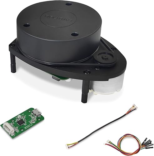 Slamtec RPLIDAR A1M8-R6 with MX1.25 to 2.54 Dupont Wire kit, 2D LIDAR Sensor 360 Degree Scanning Radius, for Bstacle Avoidance and Navigation of Robots - Poueer