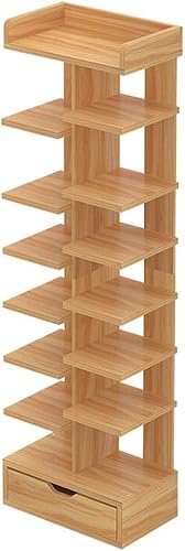 Shoes Rack Multi-layer Shoe Rack Space-saving Multi-function Home Shoe Rack Double Row Storage with 1 Drawer Suitable for Entrance or Bedroom Shoe Shelf Cabinet for Closet (Color : Natural, Size : 1 - Poueer
