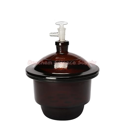 120mm,Amber Glass Vacuum Desiccator Jar,12cm,Laboratory Brown Drying Dryer,Lid with Valve - Poueer