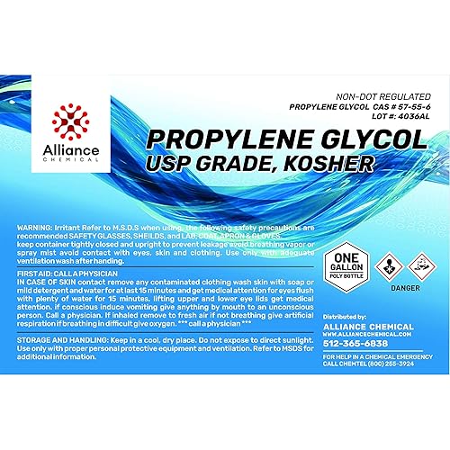 Propylene Glycol - USP Grade - Certified Food and Pharmaceutical Grade - 4 Gallon Case - Premium Humectant, Fog Machine Fluid, Humidors & Antifreeze Solutions - 100% Pure, Alcohol-Free - Poueer