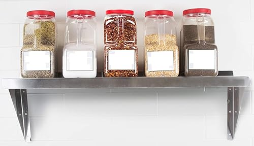 AmGood 14' Width x 30' Length | Stainless Steel Wall Shelf | Square Edge | Metal Shelving | Heavy Duty | Commercial Grade | Wall Mount | NSF Certified - Poueer