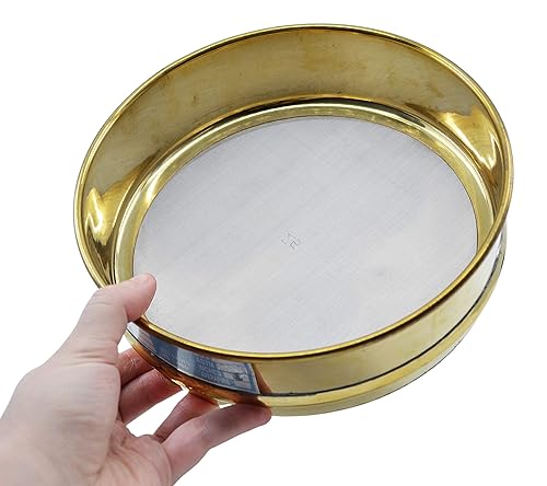 Test Sieve, 8 Inch - Full Height - ASTM No. 230 (63µm) - Brass Frame with Stainless Steel Wire Mesh - Eisco Labs - Poueer