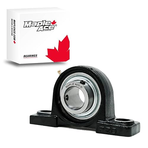 MAPLE ACE UCP207-22 Pillow Block Bearing 1-3/8' Bore, 2-Bolt, Self-Aligning, R3 Triple Lip Seal, Heavy Duty (Qty 2) - Poueer