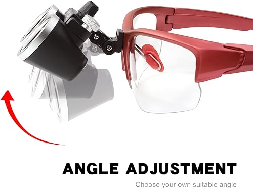 3.5x420 MM Angle Adjustable Binocular Loupes Magnifier Glasses Lab Magnification loupes with Black Cloth Case (Blue) - Poueer