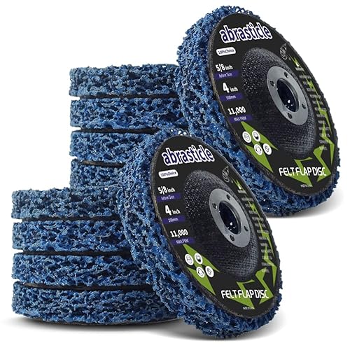 10 Pcs 4-1/2 Inch Poly Strip Wheel Disc Rust Remover Wheel, 7/8' Angel Grinders Clean Tool, Strip Discs for Angle Grinder Remove Rust Paint Clean Welds Paint Grinding Wheel Blue - Poueer