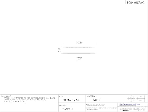 TIMKEN Timken 18587 Tapered Roller Bearing, Single Cone, Standard Tolerance, Straight Bore, Steel, Inch, 1.5625' ID, 0.6875' Width, 0.030' Max Shaft Fillet Radius - Poueer