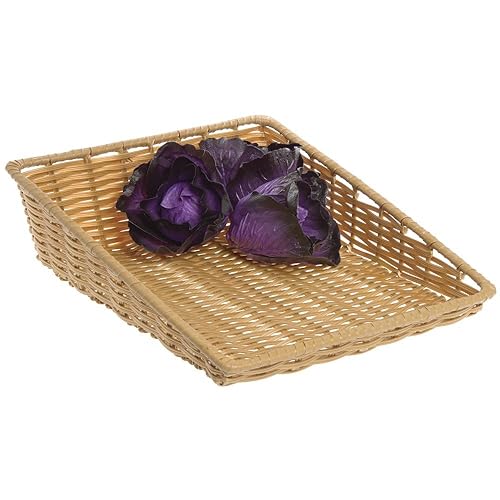 HUBERT Beige Tapered Storage Basket - 15 1/2'L x 18'D x 1 1/2' to 5'H - Poueer