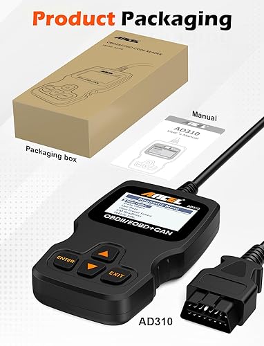 ANCEL AD310 OBD2 Scanner + ANCEL PB600 Power Circuit Probe Tester with Battery, Relay, Injector Test, 8-35V Automotive Electrical Circuit Tester, Multimeter/Oscilloscope Power Circuit Probe Kit, 30FT - Poueer