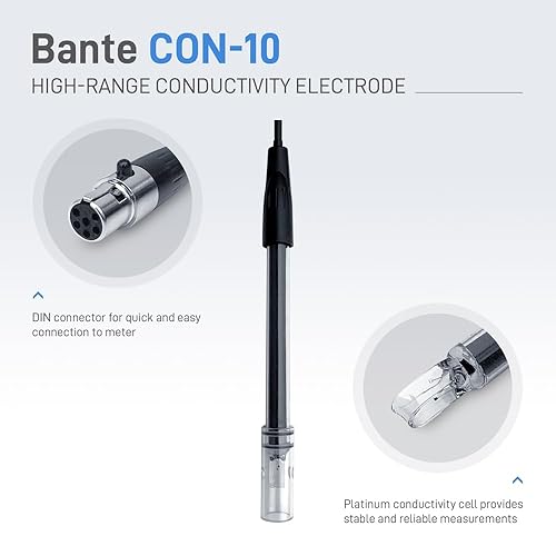 Bante CON-1 Conductivity Electrode | Cell Constant K=1 | Platinum Sensor - Poueer