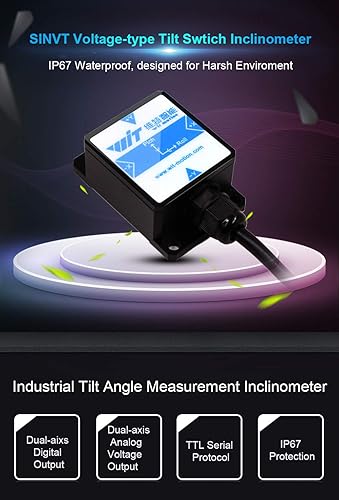 【SINVT-TTL Voltage-Output-Type Tilt Switch】High-Stability Dual-axis Analog (0-5V, 0.05° Accuracy) Secury Inclinometer, Anti-Vibration Tilt Angle Sensor (IP67 Approved) for Building/Bridge Monitoring - Poueer