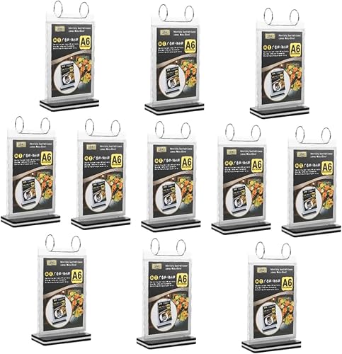 11pcs Stable Base Pvc Menu Display Stand Sign Holder for Restaurant Trade Shows Weddings - Poueer