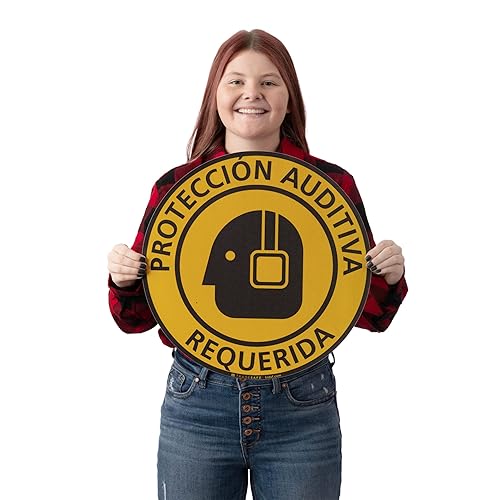 TRADESAFE Safety Glasses Required Anti-Slip Floor Sticker - Eye Protection Required Caution Sign, Peel and Stick Adhesive Vinyl Sign, ANSI-Compliant, 17” Diameter Round Sticker - Poueer