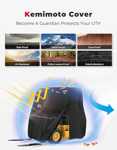 KEMIMOTO Forklift Cover, Side Zippered Easy to Get Items Hatch Heavy Duty 420D Oxford Compatible with Forklifts Up to 8000Lb Water-Resistance Fork Truck104.3'L*49.2'W'*80.3'H Outdoor Industrial Truck - Poueer