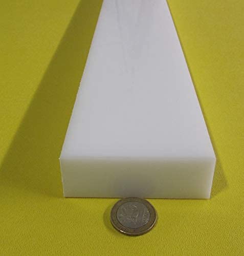 White HDPE (High Density Polyethylene) Rectangular Bar 1.00' (1') x 3.00' (3') x 48' 1 pc - Poueer