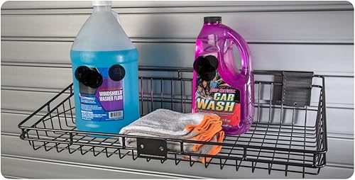 HandiWall 12 x 24 Steel Ventilated Basket for Slatwall Panel Storage and Organization - Poueer