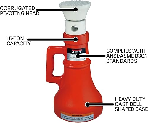 JET 15-Ton Screw Jack (Model SJ-15T) - Poueer