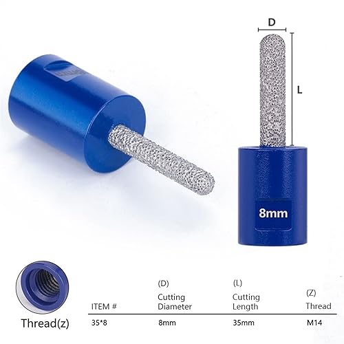 M14 Diamond Milling Bit 4/6/8mm Milling Tile Marble Concrete Hole Saw Masonry Drilling Crowns Construction Tools 1Pcs(25x4) - Poueer