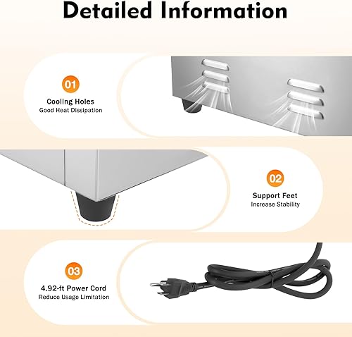 110V 1600W Commercial Electric Countertop Griddle Commercial Grill Griddle Stove Stainless Steel Flat Top Griddle with Adjustable Thermostatic Control for Home, Kitchen, Restaurant - Poueer